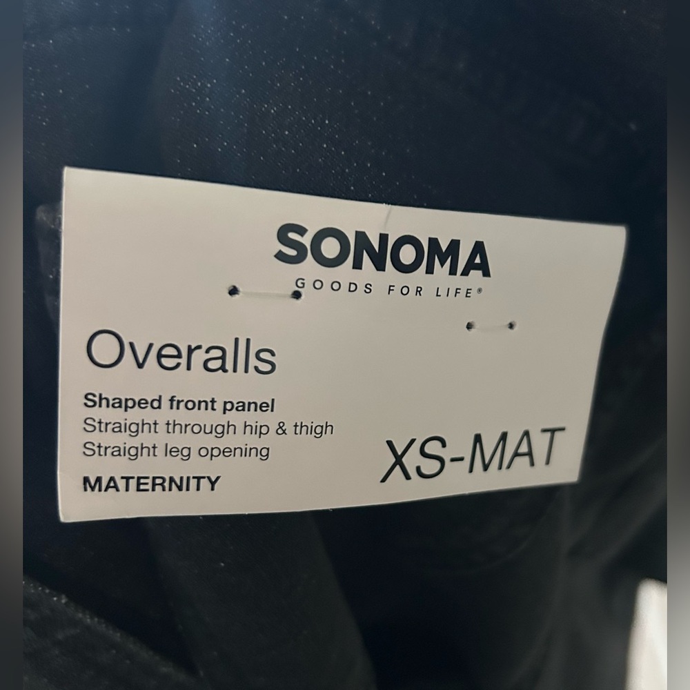 SONOMA Black Denim Maternity Overall XS NWT - Picture 8 of 9